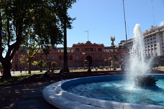 
Casa Rosado From Fountain In Plaza de Mayo Buenos Aires
